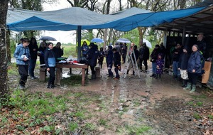 Parcours Léguevin 2026 - annonce des scores avec de plus en plus d'eau ... mais avec quand même de la bonne humeur